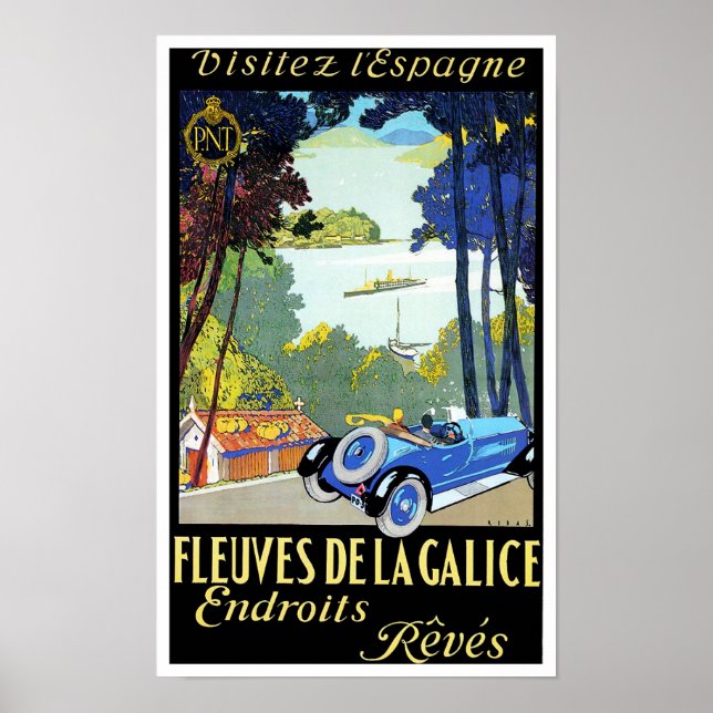 Poster Visite a viagens vintage da Espanha (Frente)