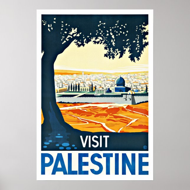 Poster Visite a Viagens vintage da Palestina (Frente)