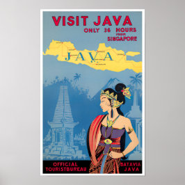Poster Visite a viagens vintage Java