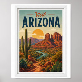Poster Visite Arizona Viagem Vintage