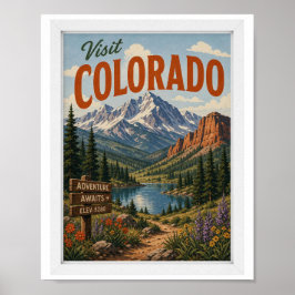 Poster Visite Colorado Viagem Vintage