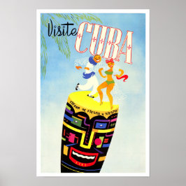 Poster Visite Cuba viagens vintage