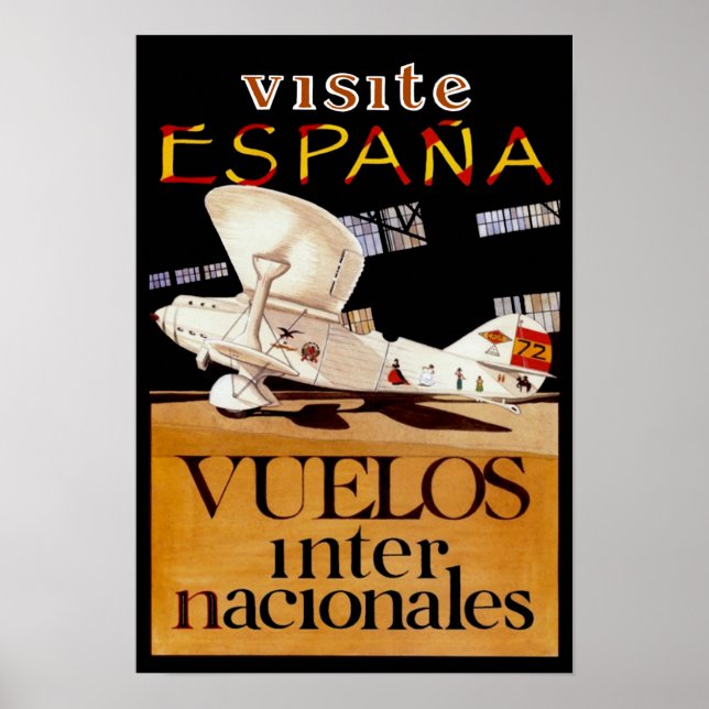 Poster Visite Espana ~ Vuelos Internacionales (Frente)