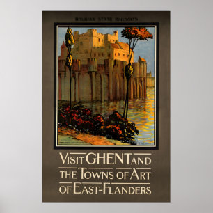 Poster Visite Gante e as Cidades de Arte da Flandres Orie