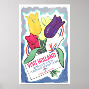 Poster Visite Holland viagens vintage