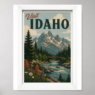 Poster Visite Idaho Viagens Vintage