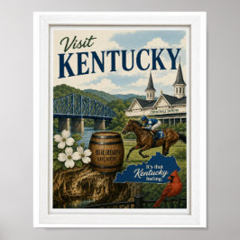 Poster Visite Kentucky Viagens Vintage