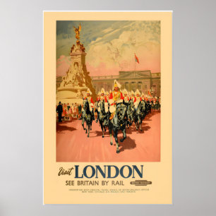 Poster Visite Londres durante a Coroação Estilo Vintage 1