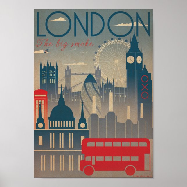 Poster - Visite Londres Inglaterra UK (Frente)