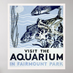 Poster Visite o aquário no parque de Fairmount