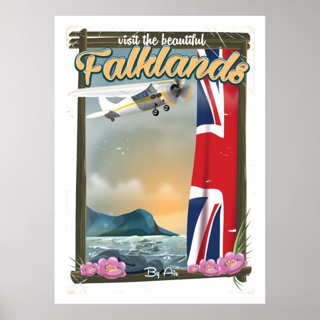 Poster Visite o belo cartaz de viagem das Malvinas (Frente)