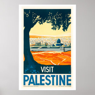 Poster Visite o Cartaz de Viagem Antigo da Palestina - En