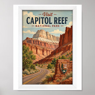 Poster Visite o Parque Nacional Capitol Reef Viagem Vinta