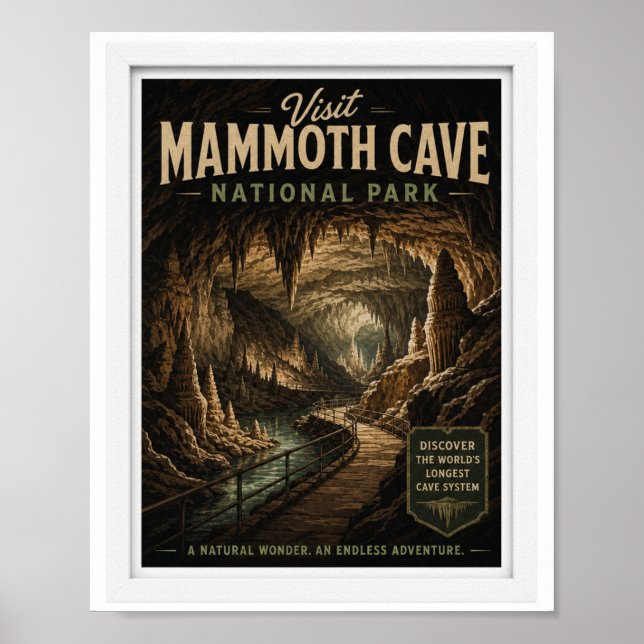 Poster Visite o Parque Nacional da Caverna Mamute Viagem  (Frente)
