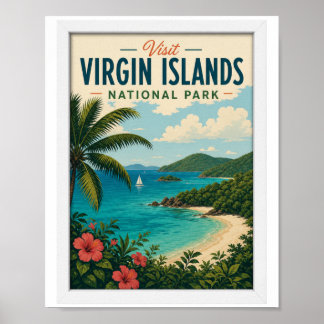 Poster Visite o Parque Nacional das Ilhas Virgens Viagem
