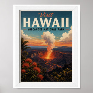 Poster Visite o Parque Nacional dos Vulcões do Havaí Viag
