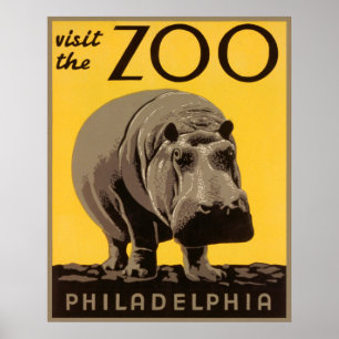 Poster Visite o Zoo - Philadelphia WPA
