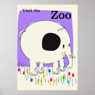 Poster Visite o zoológico