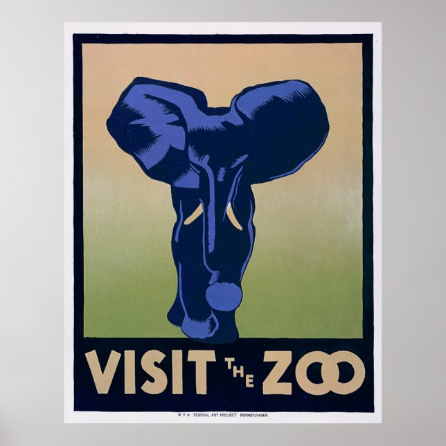 Poster Visite o zoológico (Frente)