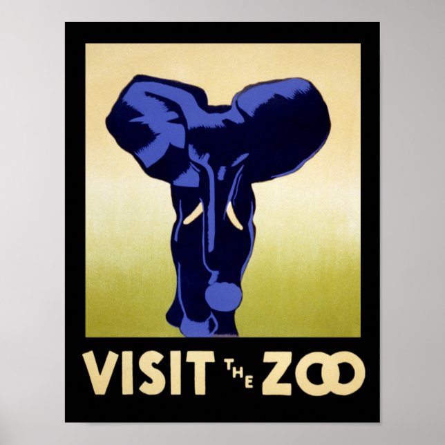 Poster Visite O Zoológico (Frente)