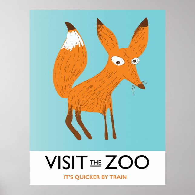 Poster Visite o Zoológico - Edição Raposa (Frente)