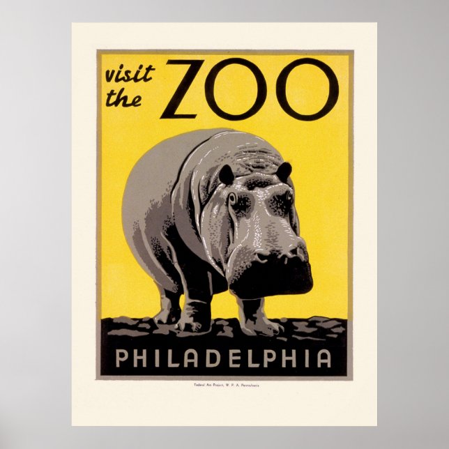 Poster Visite o zoológico: Filadélfia (Frente)