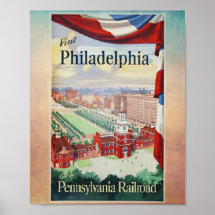 Poster Visite Philadelphia no Caminho de Ferro da Pensilv