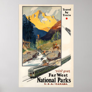 Poster Visite Seus Parques Nacionais do Extremo Oeste EUA
