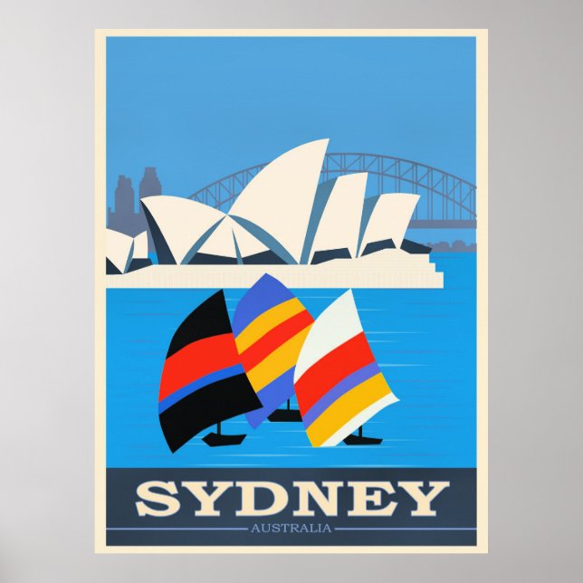 Poster Visite Sydney, Austrália (Frente)