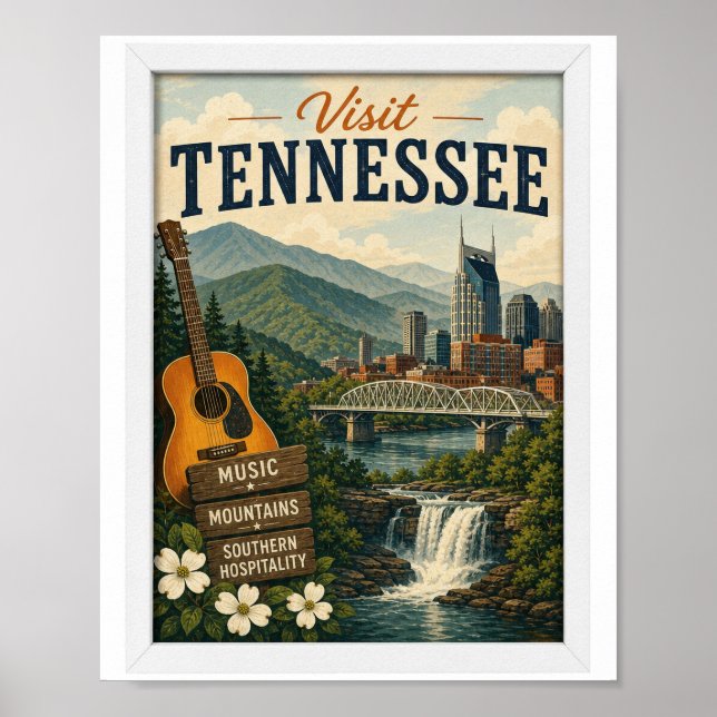 Poster Visite Tennessee Viagem Vintage (Frente)