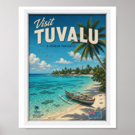 Poster Visite Tuvalu Travel Vintage