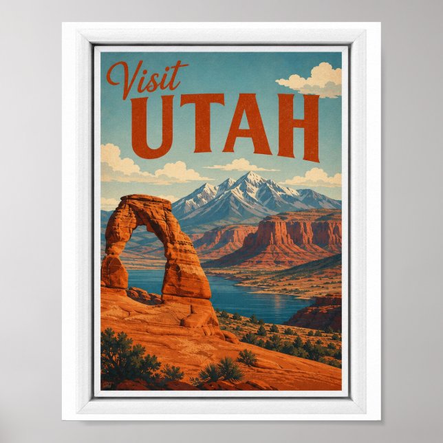 Poster Visite Utah Viagens Vintage (Frente)