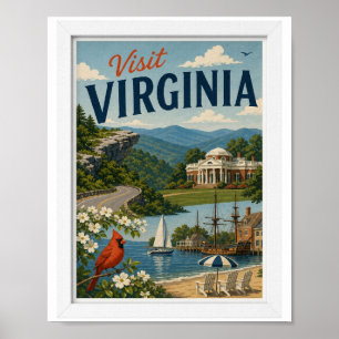 Poster Visite Viagem Vintage Virgínia