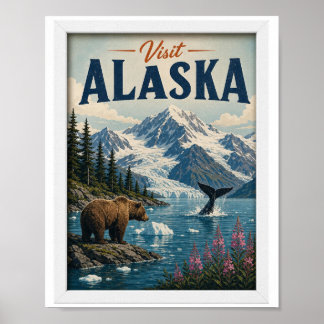Poster Visite Viagens Antigas do Alasca