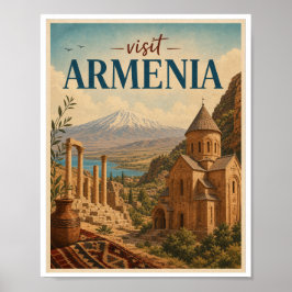 Poster Visite Viagens Armênia Vintage