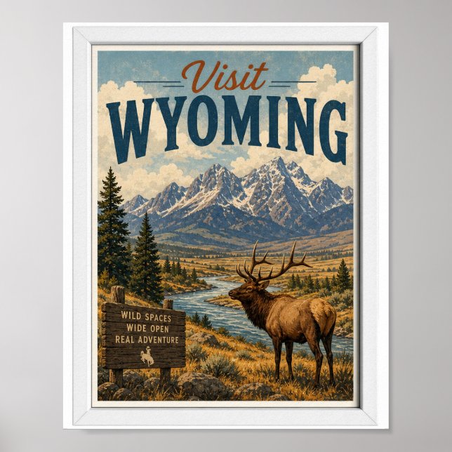 Poster Visite Wyoming Viagens Antiguidades (Frente)