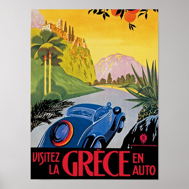 Pôster Visitez La Grece en Auto (Frente)