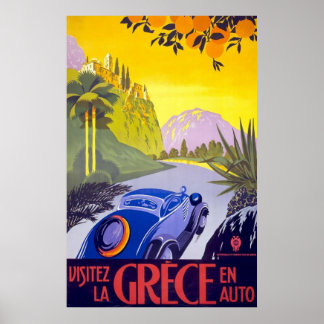 Pôster Visitez La Grece En Auto Grécia