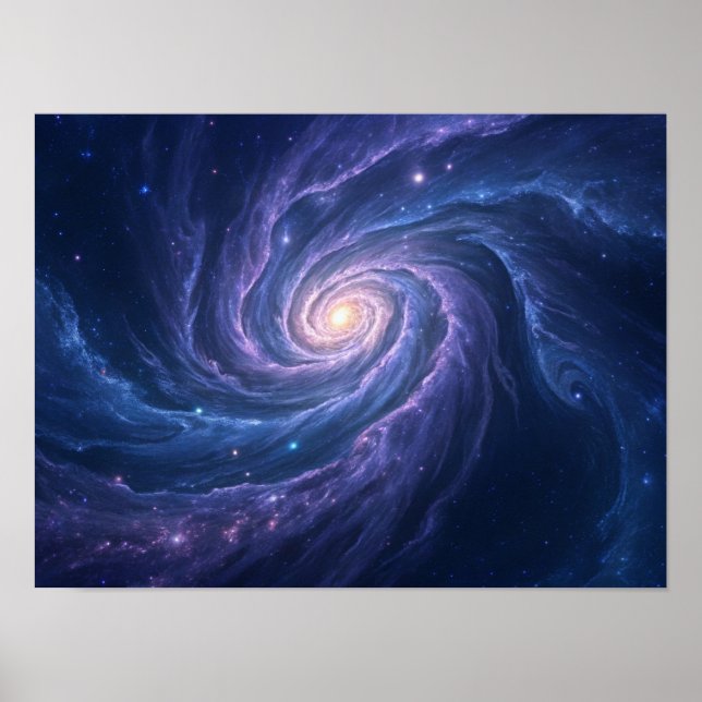 Poster Vislumbre do Cosmos: Uma Galáxia Espiral Invertida (Frente)