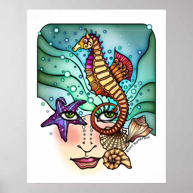 Pôster VISÕES DO OCEANO ARTE MARINHA CARTA 16x20 (Frente)