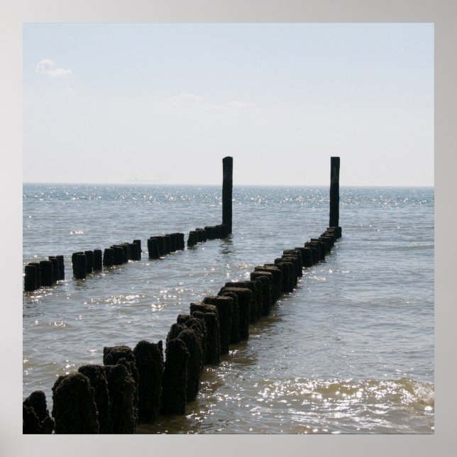 Pôster Vista à beira-mar - saudações da praia (Frente)