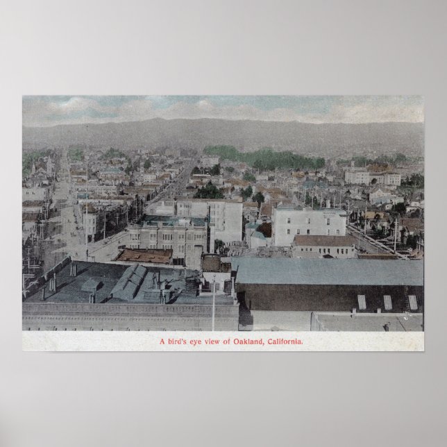 Pôster Vista aérea da cidade nº 2Oakland, CA (Frente)
