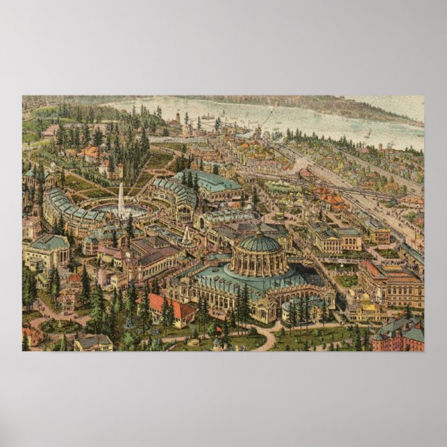 Poster Vista aérea da Expo Pacífico de Alasca Yukon (Frente)