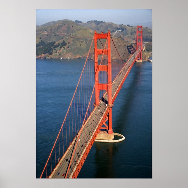 Pôster Vista aérea da Golden Gate Bridge na (Frente)