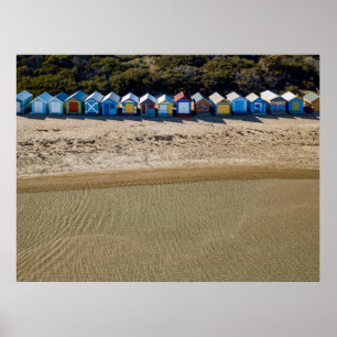 Poster Vista aérea da praia de Brigghton em Melbourne
