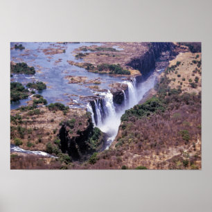 Poster Vista aérea das Cataratas Vitória - Zimbábue, Áfri