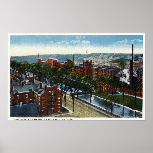 Pôster Vista aérea das usinas e do canal (Frente)