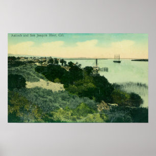 Poster Vista aérea de Antioch e de Rio San Joaquin