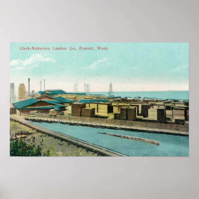 Poster Vista aérea de Clark-Nickerson Lumber Co (Frente)