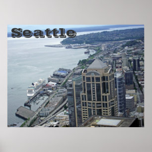 Poster Vista aérea de seattle